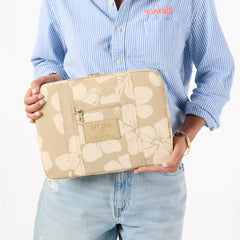Hana Hou 13 Inch Keep It Light Laptop Case in Creme
