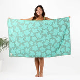 Puakenikeni Buds Beach Towel in Moss